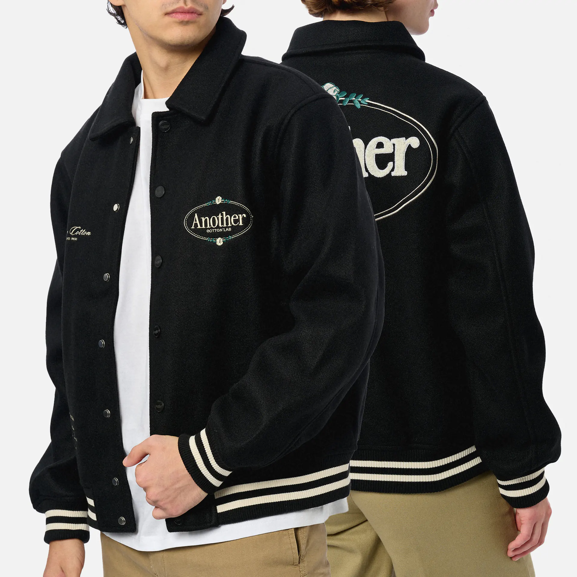 Another Cotton Chest Logo College Jacke Black